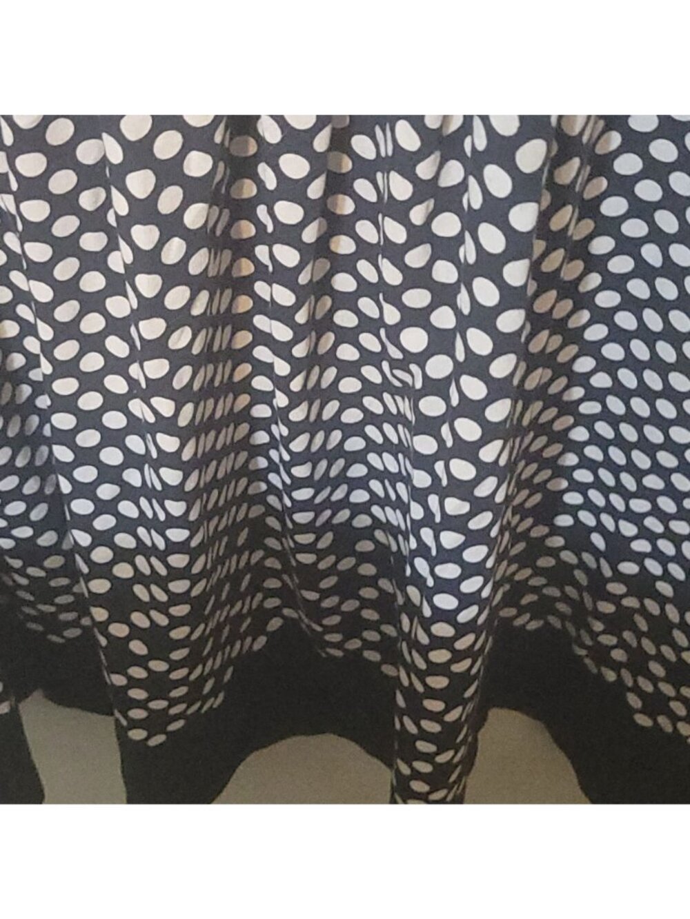 Lands End Black & White Polka Dot Sleeveless Dress XL 18 Retro Comfort Cotton Bl - Picture 13 of 13